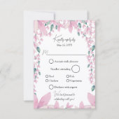Charming Pink Wisteria RSVP Kaartje (Voorkant)