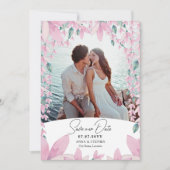 Charming Pink Wisteria Save the Date Kaart (Voorkant)