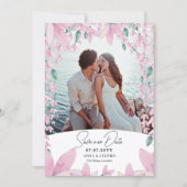 Charming Pink Wisteria Save the Date Kaart (Voorkant)
