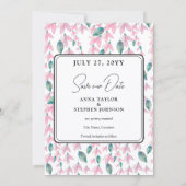 Charming Pink Wisteria Save the Date Kaart (Achterkant)