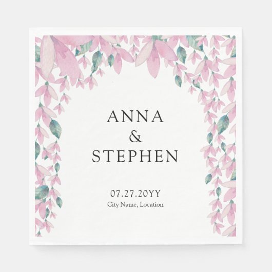 Charming Pink Wisteria Servet (Voorkant)