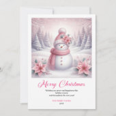 Charming Pinkmas Editable Winter Scene Christmas  Feestdagenkaart (Voorkant)