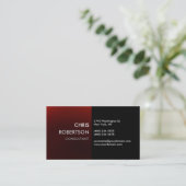 Charming Plain Black Red Attractive Visitekaartje (Staand voorkant)