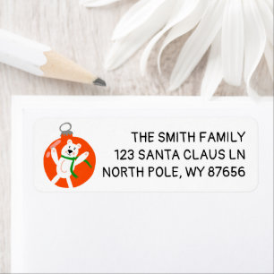 Charming PolarBear Kerstfeestdag Etiket