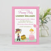 Charming Princess & Pirate Party Invitation Kaart (Staand voorkant)