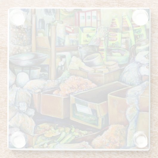 Charming Promises of a Fine Tekka Center Singapore Glazen Onderzetter (Achterkant)