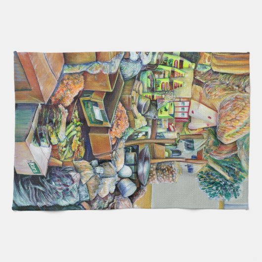 Charming Promises of fine Tekka Center, Singapore Theedoek (Horizontaal)