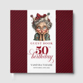 Charming quirky 50th birthday lady guest book gastenboek (Voorkant)