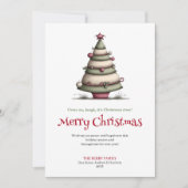 Charming Quirky Christmas Tree Watercolor Card Feestdagenkaart (Voorkant)