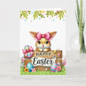Charming Rabbit-Themed Easter Card Kaart (Voorkant)