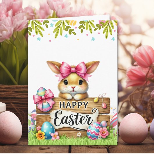 Charming Rabbit-Themed Easter Card Kaart