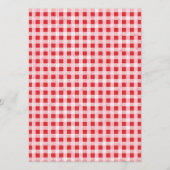 Charming Red Gingham and Flowers Menu Kaart (Achterkant)
