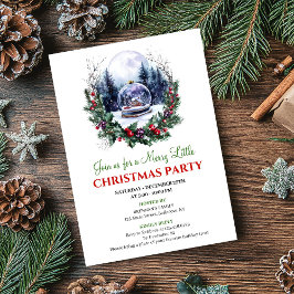 Charming Red Green Holiday Scene Invitation Card Kaart