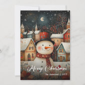 Charming retro Christmas scene festive card Feestdagenkaart (Voorkant)