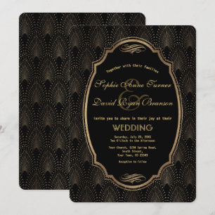 Charming Roaring 20s Great Gatsby Art Deco Wedding Kaart