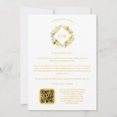 Charming Romantic Cluster Lemons Initials 2-Photos Save The Date (Achterkant)