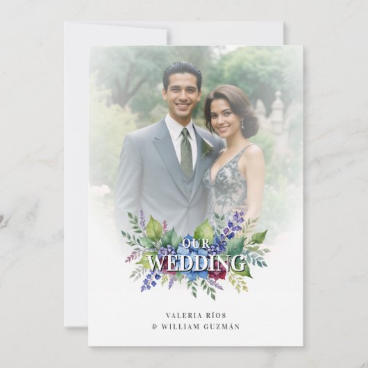 Charming Romantic Floral & Transparency Overlay Kaart (Voorkant)