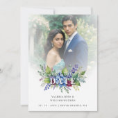 Charming Romantic Floral & Transparency Overlay Save The Date (Voorkant)