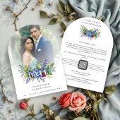Charming Romantic Floral & Transparency Overlay Save The Date