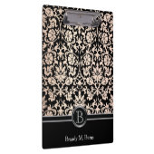 Charming Roos Floral Damask Monogram Klembord (Rechts)