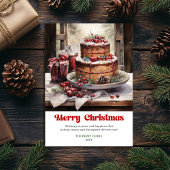 Charming rustic Christmas scene bold typographic  Feestdagenkaart