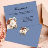Charming Rustic Flowers Dusty Blue Reception Informatiekaartje
