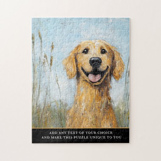 Charming rustic goldern retrever Art Legpuzzel (Verticaal)