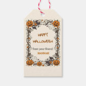 Charming Rustic Halloween with Pumpkins and Ghost Cadeaulabel (Voorkant)