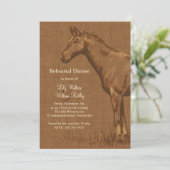 Charming Rustic Horse Rehearsal Dinner Invite Kaart (Staand voorkant)
