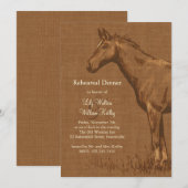 Charming Rustic Horse Rehearsal Dinner Invite Kaart (Voorkant / Achterkant)