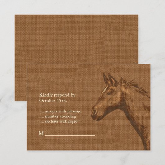 Charming Rustic Horse RSVP (Voorkant / Achterkant)