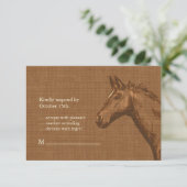 Charming Rustic Horse RSVP Kaartje (Staand voorkant)