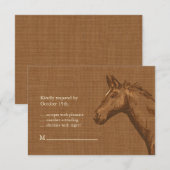 Charming Rustic Horse RSVP Kaartje (Voorkant / Achterkant)