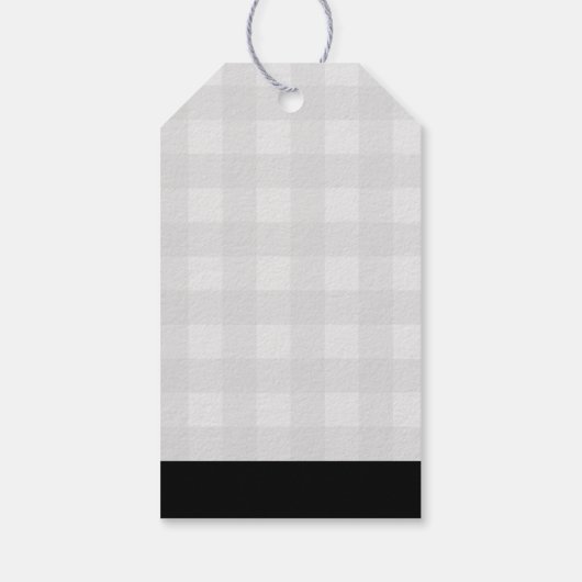 Charming Rustic Light Grey Buffalo Plaid With Love Cadeaulabel (Achterkant)