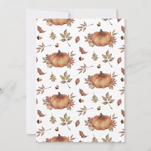 Charming Sage Autumn Pumpkin Thanksgiving Kaart (Achterkant)