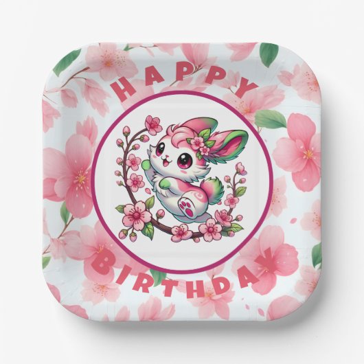 Charming Sakura Blossom Papieren Bordje (Voorkant)