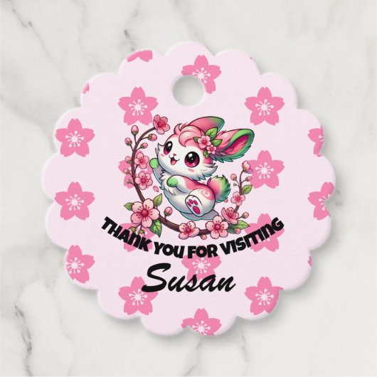 Charming Sakura Bunny Bedankjes Labels (Voorkant)