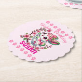 Charming Sakura Bunny Kartonnen Onderzetters (Gekanteld)