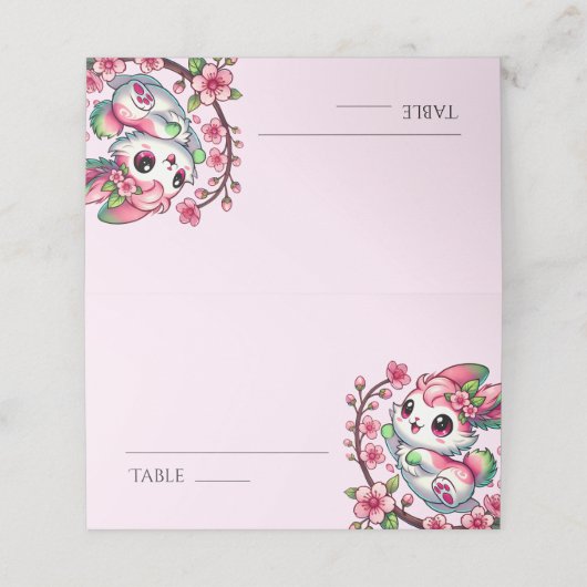 Charming Sakura Bunny Plaatskaartje (Buitenkant ongevouwen)