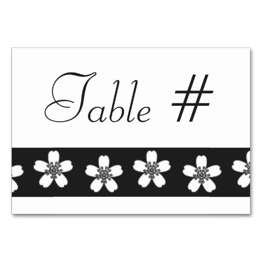 Charming Sakura in Black Table Kaart (Voorkant)