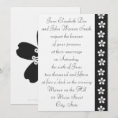 Charming Sakura in Black Wedding Invitation Kaart (Voorkant / Achterkant)
