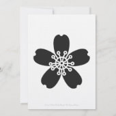 Charming Sakura in Black Wedding Invitation Kaart (Achterkant)