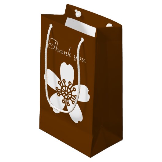Charming Sakura in Chocolate Gift Bag Klein Cadeauzakje (Voorkant Gekanteld)