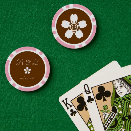 Charming Sakura in Chocolate Poker Chips (Pokertafel (Dubbel))