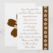 Charming Sakura in Chocolate Wedding Invitation Kaart (Voorkant / Achterkant)