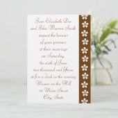 Charming Sakura in Chocolate Wedding Invitation Kaart (Staand voorkant)