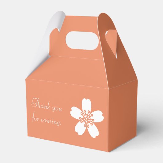 Charming Sakura in Coral Favor Box Bedankdoosjes (Voorkant Zijde)