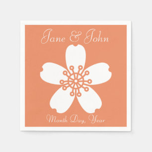 Charming Sakura in Coral Napkins Servet