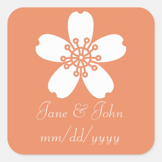 Charming Sakura in Coral Sticker (Voorkant)