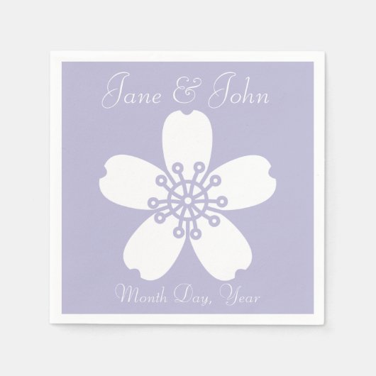 Charming Sakura in Lavender Napkins Servetten (Voorkant)